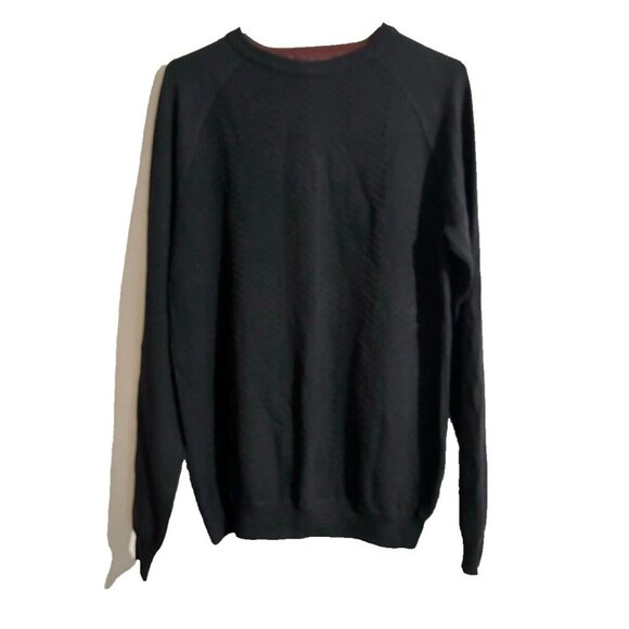 Claiborne Sweaters - Vtg Silk Blend Sweater Black Knit Blouse Dress Shirt Top Long Sleeve Medium